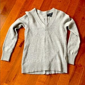 Grey button down back sweater